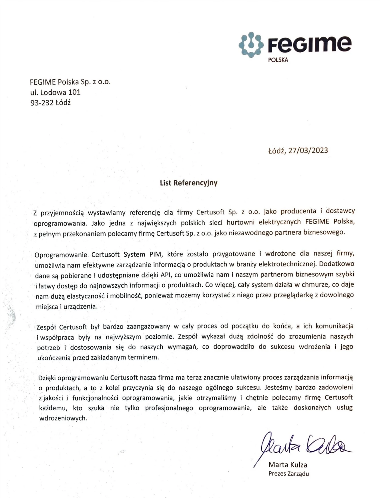 FEGIME Polska Sp. z o. o.