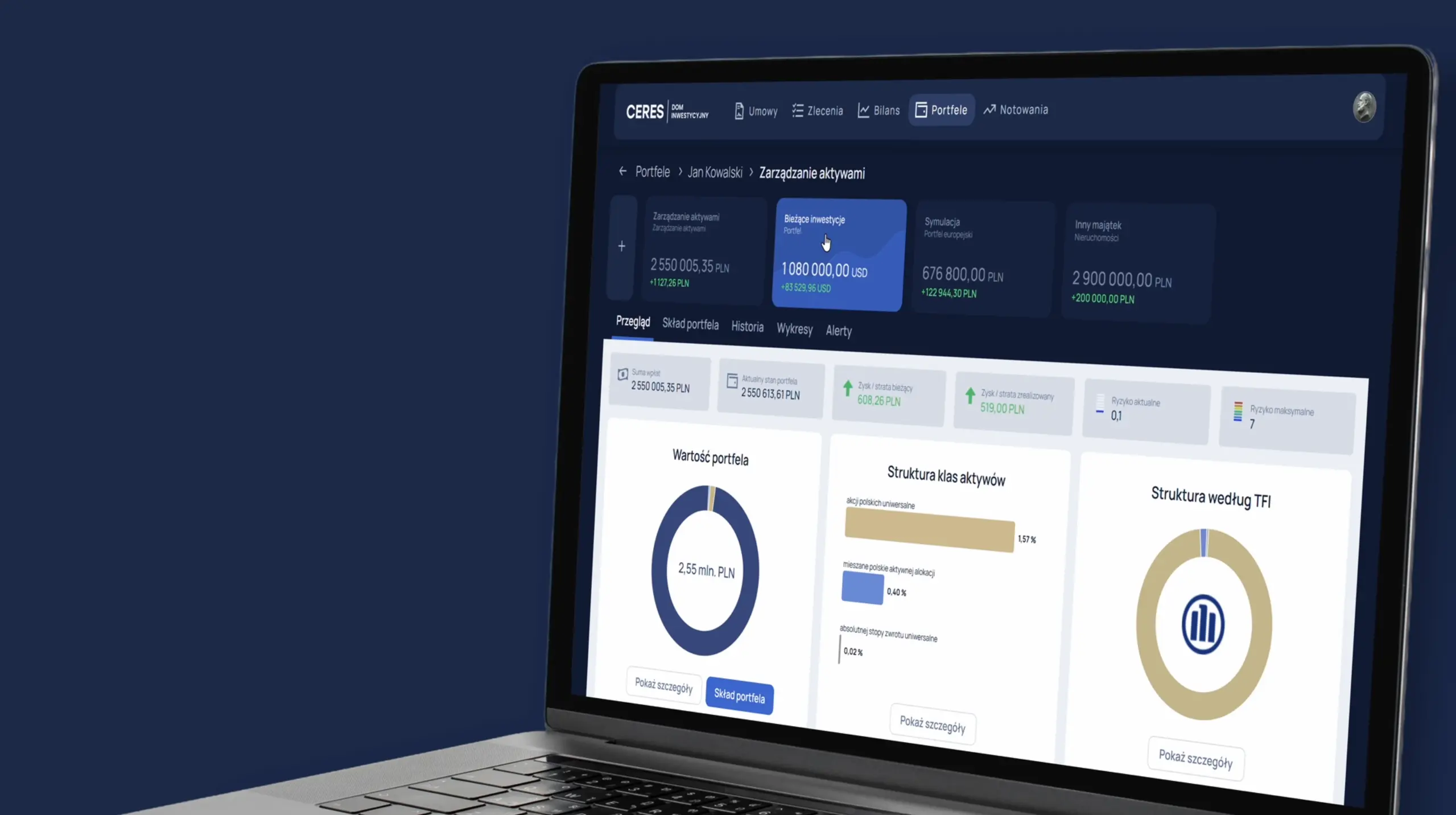 eCeres– nowoczesna platforma inwestycyjna z inteligentnymi rekomendacjami i przejrzystym bilansem portfela, projekt Certusoft